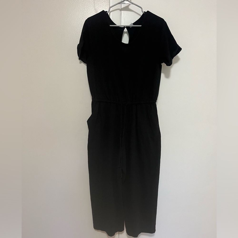 Women’s Stretchy Black Romper, With Pockets
